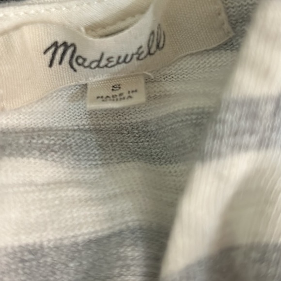 Madewell Gray & White Striped Button Back Knit Mini Dress - S - Picture 11 of 14